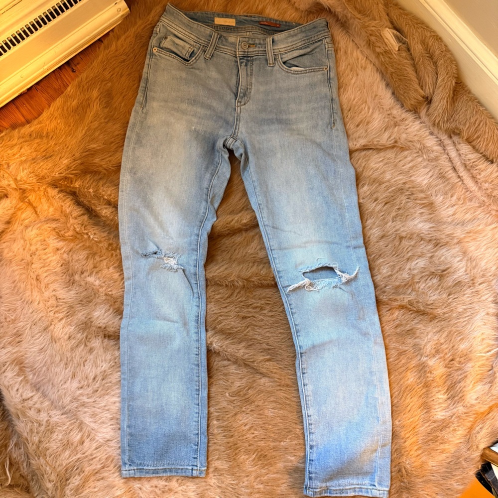 Pilcro Distressed Straight Leg Jeans